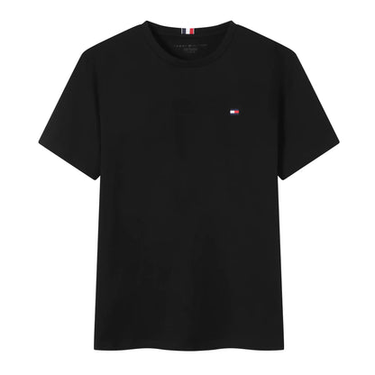Tommy Men's Summer Short Sleeve T-Shirt - Solid Color