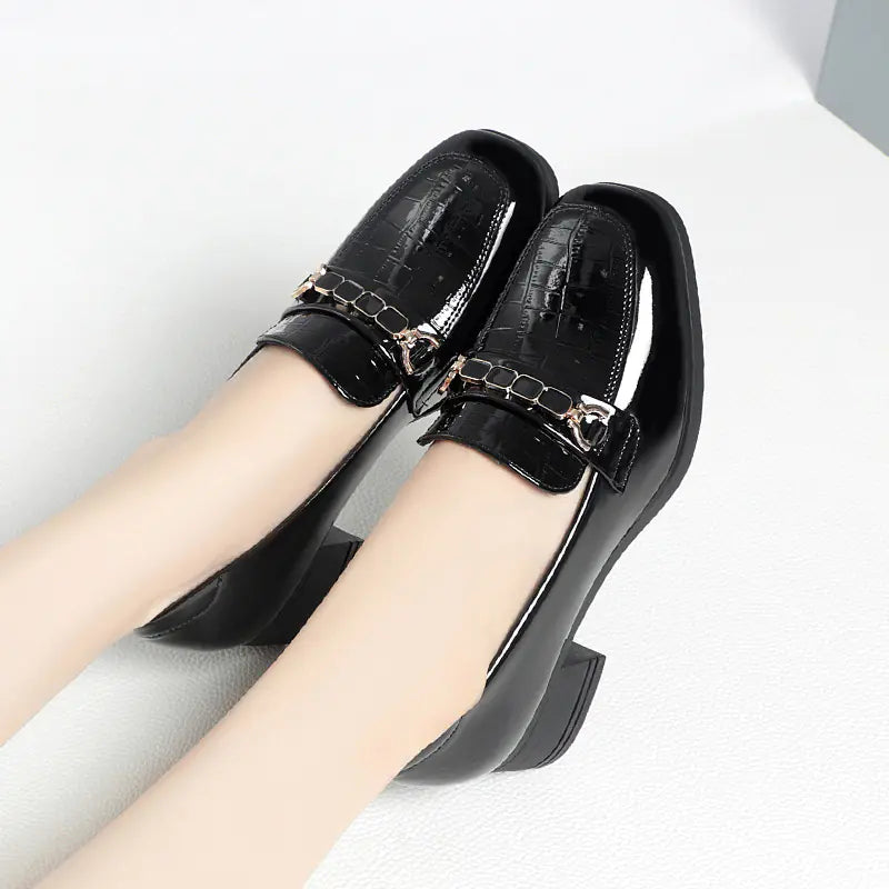 Red Soft Leather Wedding Shoes for Women