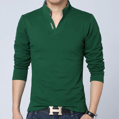 Solid Color V-Neck Casual T-Shirt