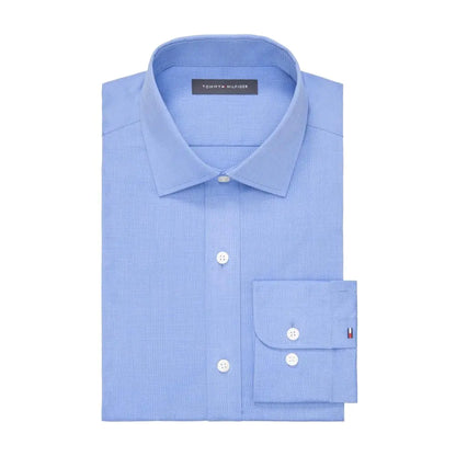 Tommy Hilfiger Mens Dress Shirt Regular Fit Essentials French Blue