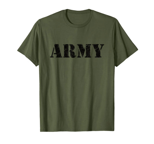 Army T-Shirt | Vintage Military Green Retro Logo Soldier T-Shirt