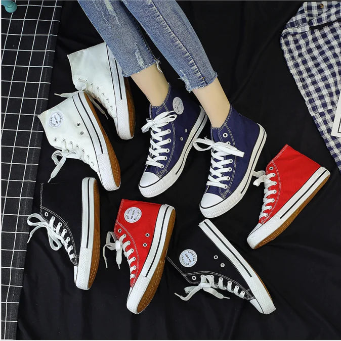 Casual High-Top Canvas Sneakers