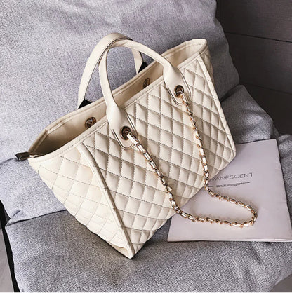 Diamond Pattern Chain Bag - Handheld and Shoulder Bag