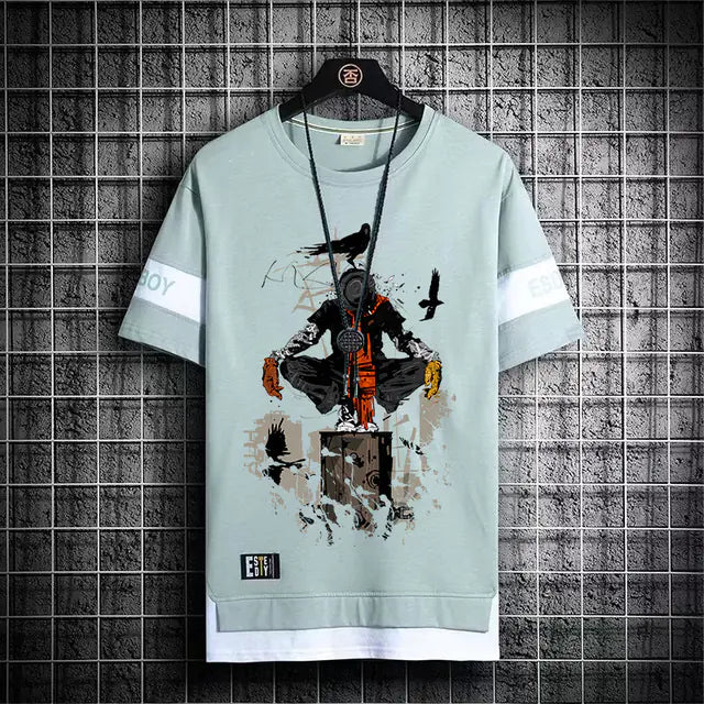 Men's Summer Short Sleeve Graphic T-Shirts (Japan Fashion)