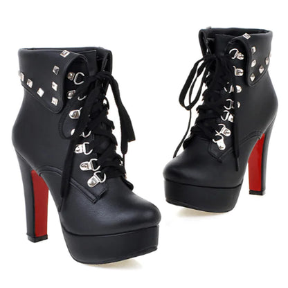 מגפי קרסול עם עקב גבוה לנשים - עקבים גבוהים במיוחד