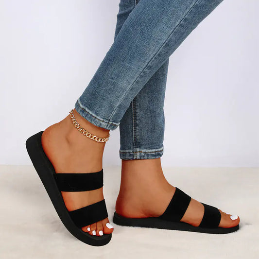Women's Wedge Casual Open Toe Slippers Beach Shoes
