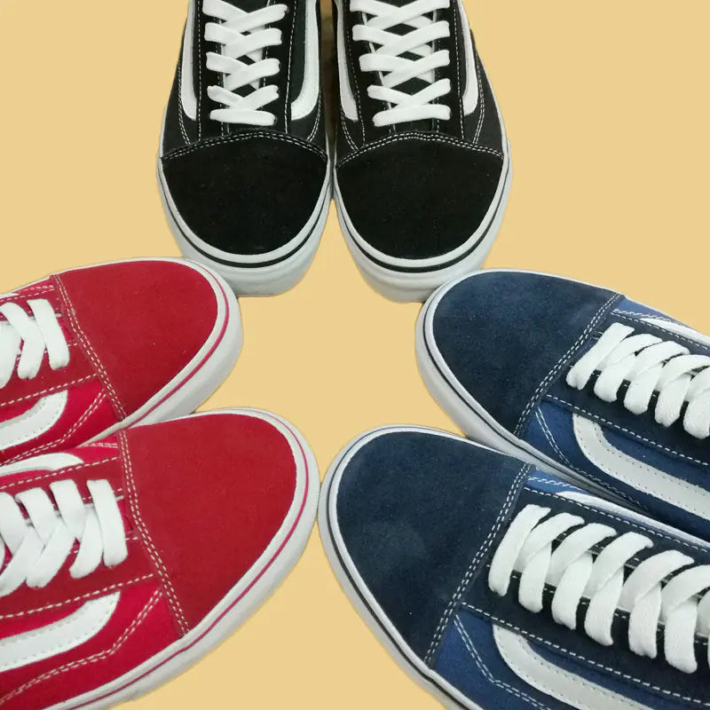 Black and White Striped Canvas Skate Shoes