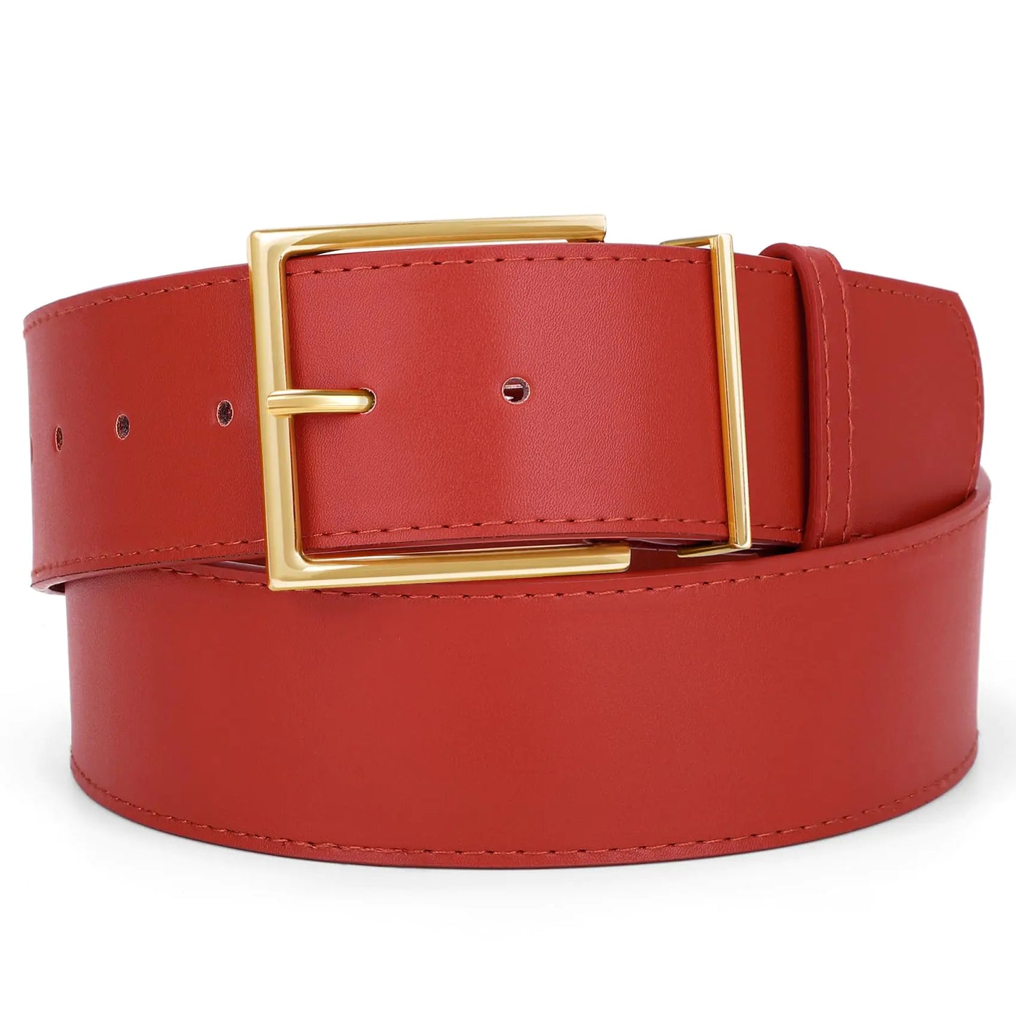 WHIPPY Women Wide Leather Waist Belts for Dresses Pants Fashion Leather Waistband for Women with Gold Buckle