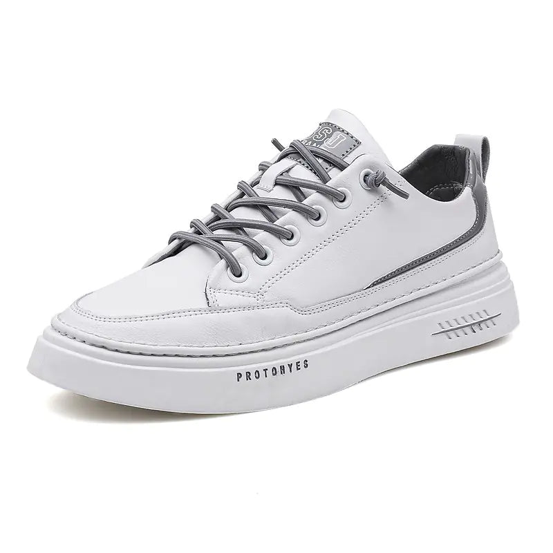 Trendy Men's Leather Sports Shoes for Summer Casual Wear