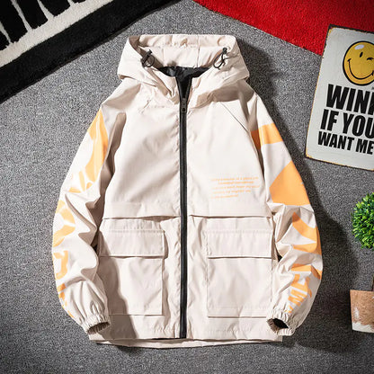 Hip Hop Floral Work Jacket for Men - Trendy Oversized Style