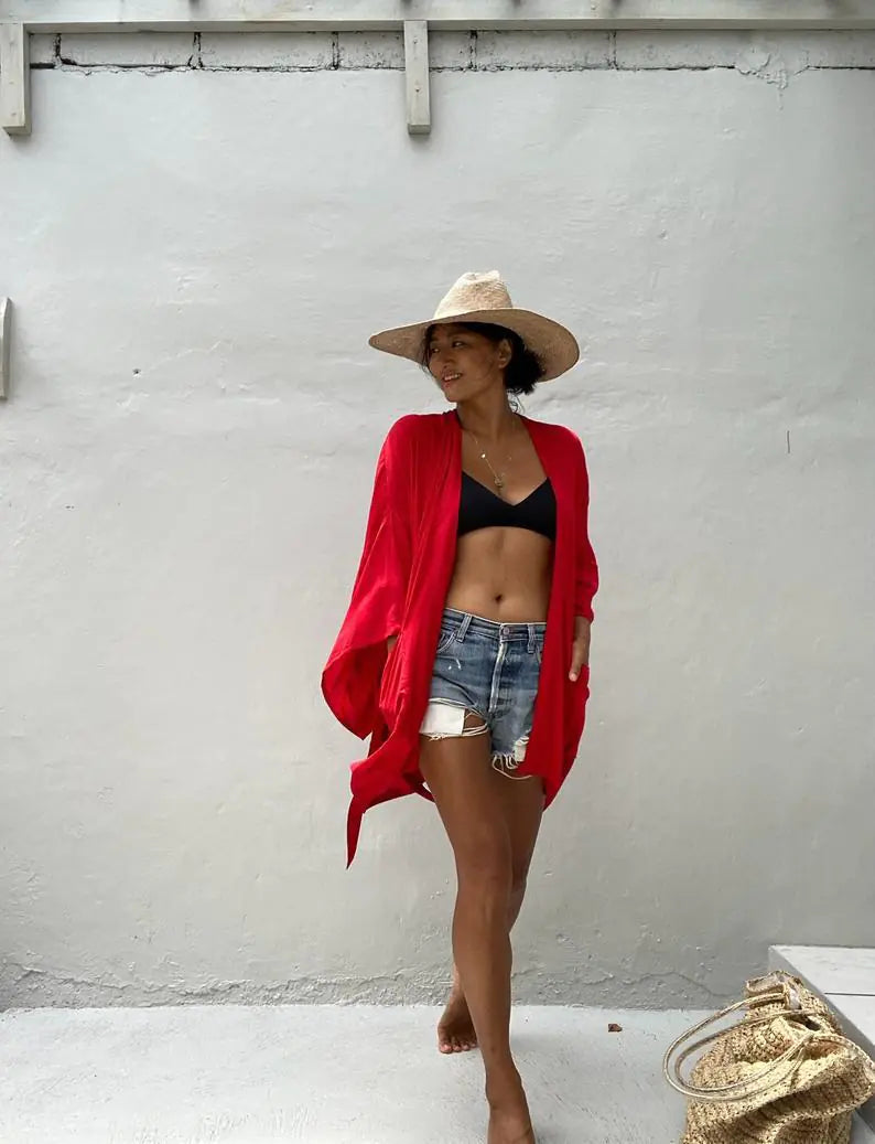 Short Cardigan Casual Beach Sunscreen Shirt for Ladies