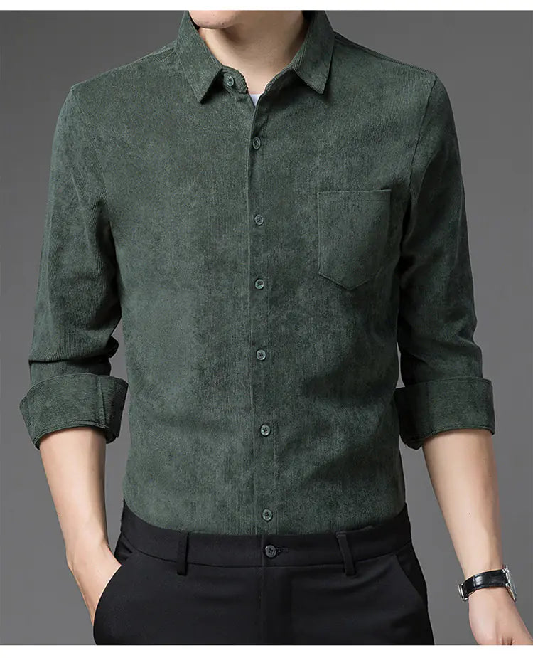 Thickened Long-sleeved Casual Shirt for Men