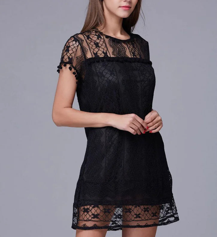 Elegant White Lace Sleeveless Dress