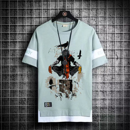 Men's Summer Short Sleeve Graphic T-Shirts (Japan Fashion)
