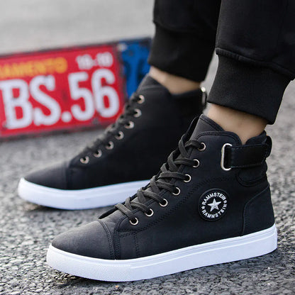 High-Top Sports Style Men's Sneakers - British Casual Shoes