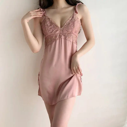 Pure Color Women's Pajamas with Suspenders