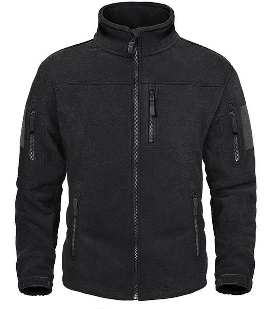 MAGNIVIT Work Jackets for Men Fleece Jacket Winter Jacket Full Zip Softshell Tactical Jackets Hunting Jackets Snow Jackets Black M