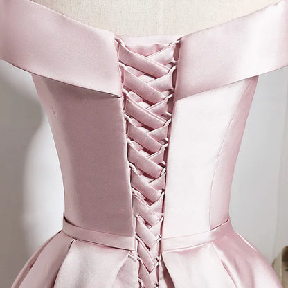 2020 Summer Pink Off-Shoulder Short Dress for Bridesmaids