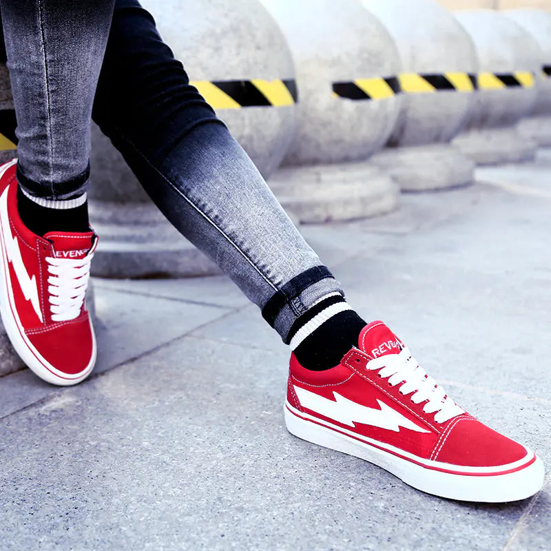 Canvas Sneakers, Lightning Design Flat Shoes