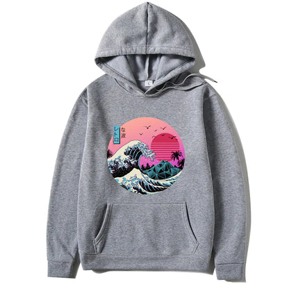 Japanese Anime Print Hoodies for Men and Women