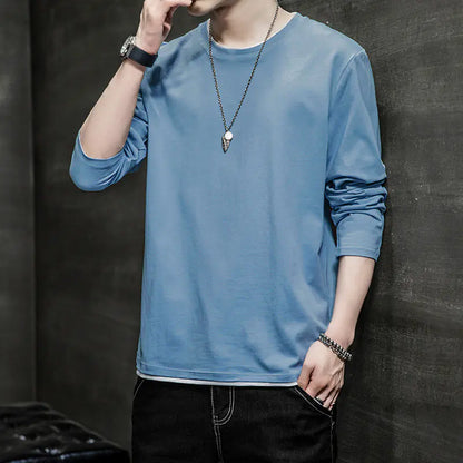 Men's Long-sleeved Casual Two-piece T-shirt