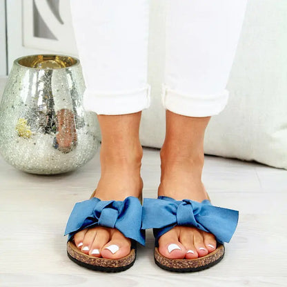 Large Bow Slippers for Women - Summer Platform Shoes