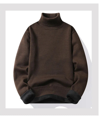 Plush High-Neck Sweater for Men