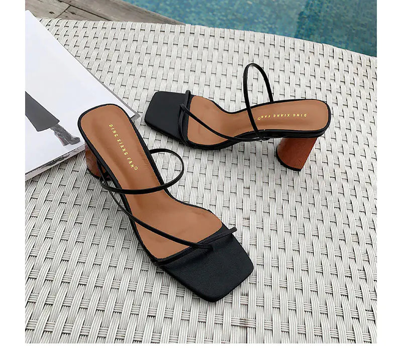 Classic Square-Toe Chunky Heeled Sandals (Summer 2020)