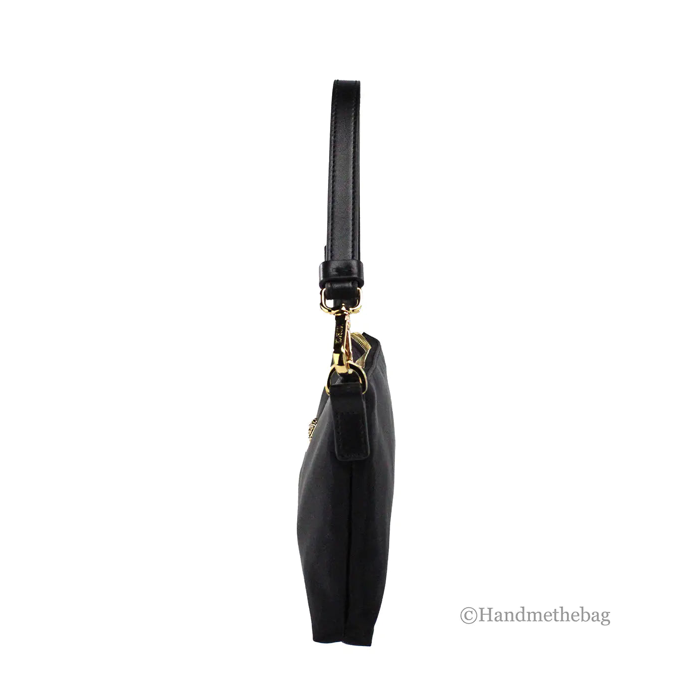 Versace Small Flat Black Medusa Coin Nylon Fabric Pouch