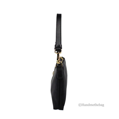 Versace Small Flat Black Medusa Coin Nylon Fabric Pouch