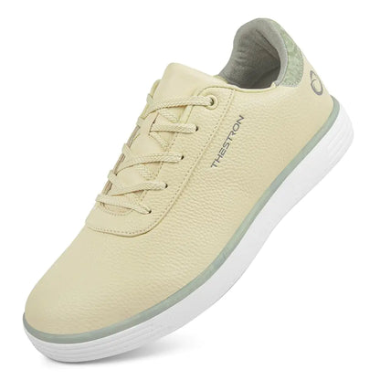 THESTRON Women Golf Shoes Comfortable Spikeless Non Slip Outdoor Golf Sport Sneakers Casual Shoes for Women (5.5Beige)