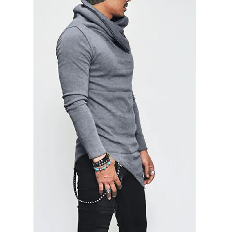 Unbalance Hem Long Sleeve Hoodies for Men 5XL