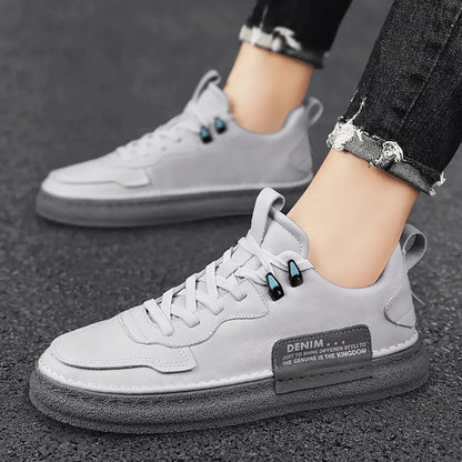 Men's Casual Spring Sneakers 2024 - Stylish White Shoes