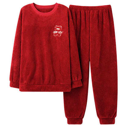 Men's Coral Velvet Thermal Pullover Pajamas