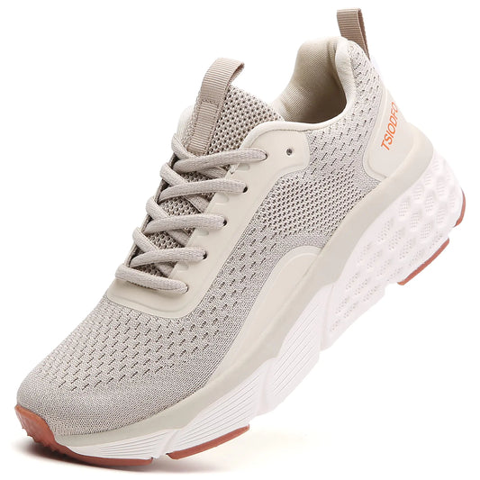TSIODFO Walking Shoes for Women Sneakers Beige Size 8.5 Comfort Memfory Foam Fashion Casual Running Tennis Shoe Ladies Runner Gym Workout Jogging Sneaker
