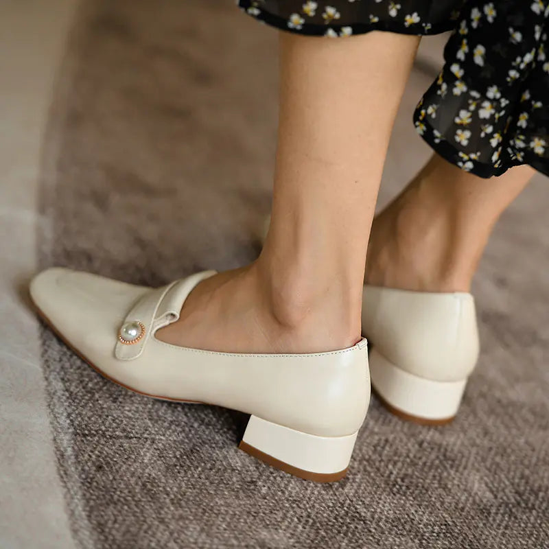 White Flat Slip-On Shoes for Women (Spring/Summer)
