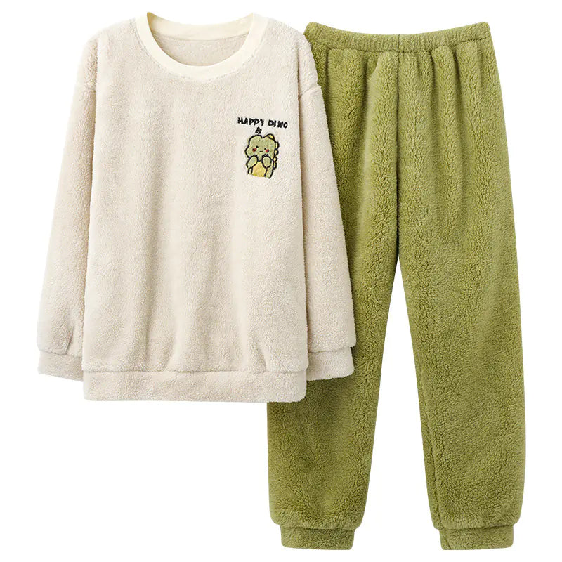 Men's Coral Velvet Thermal Pullover Pajamas