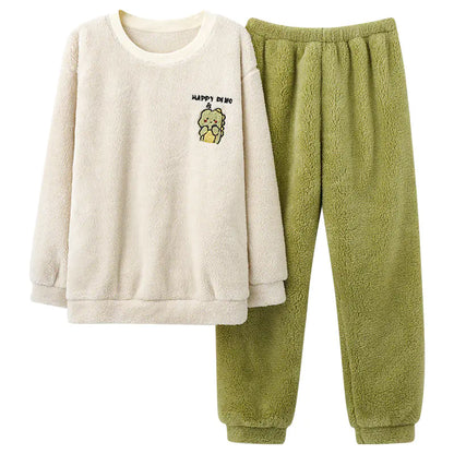 Men's Coral Velvet Thermal Pullover Pajamas