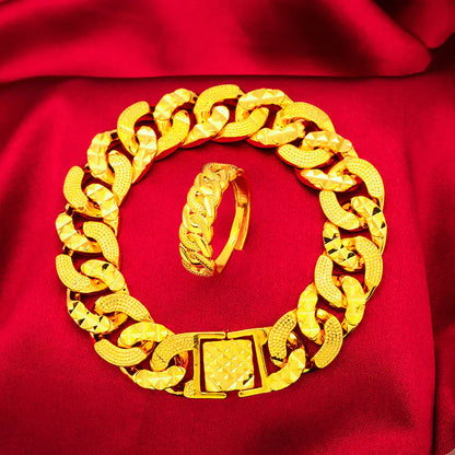 Men's Imitation Gold Plated Placer Gold Bracelet