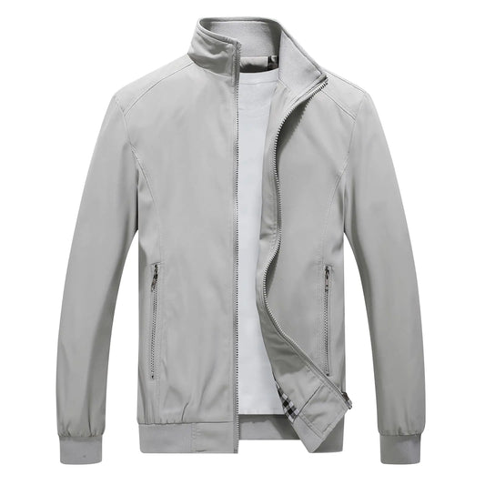 Lamgool Mens Lightweight Jackets Light Windbreaker Casual Flight Jackets Spring Fall Active Coat Outwear(GreyM)