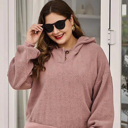 Plus Size Casual Hoodies for Women - Long Sleeve Pullover