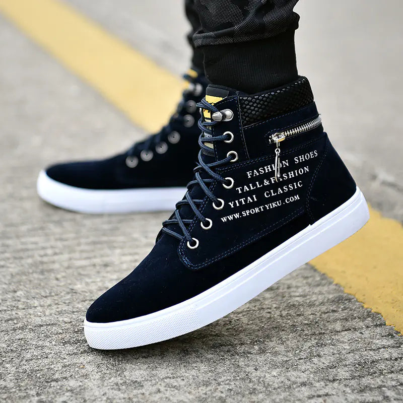 Men's High-Top Canvas Shoes - Stylish Casual Sneakers