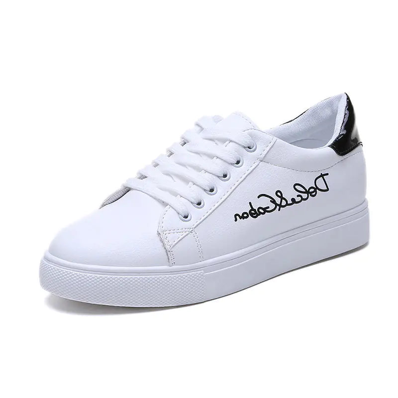 Spring Flat Casual Sneakers for Students - Women's White Shoes