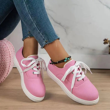 Trendy Breathable Canvas Shoes for Women in Candy Colors