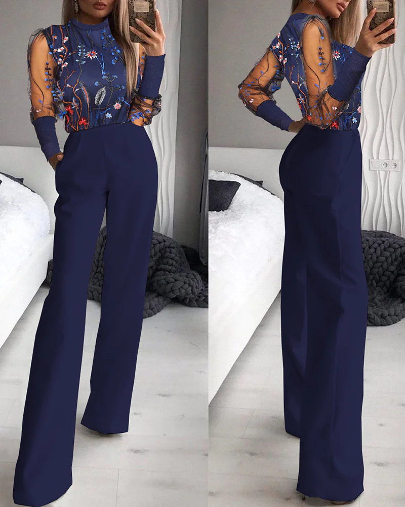 Elegant Contrast Stitch Jumpsuit