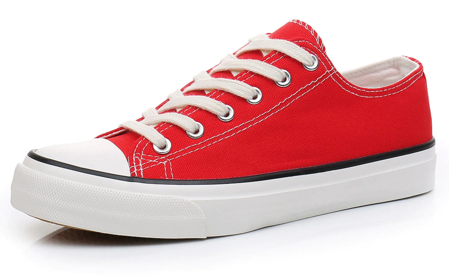 CullForYou Womens Colourful Low-Top Sneakers Shoes (7.5 M USRed/White)