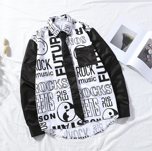 Casual Retro Polyester Shirt for Men