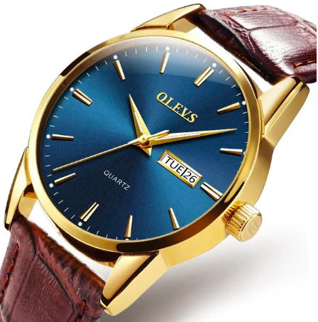 Quartz Couple Watches - Men's Mechanical Dual Calendar