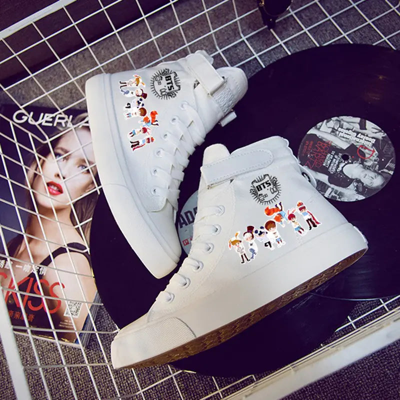 BTS High-Top Casual Shoes with Velcro (Couple's Style)