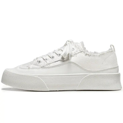 Men's Fashionable Thick Sole Low-Top Canvas Shoes